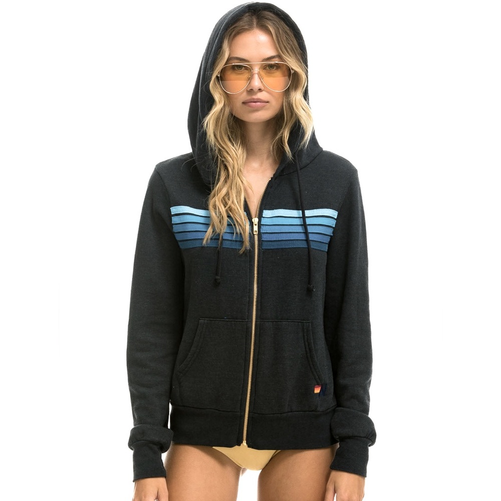 Unisex Aviator Nation 5 Stripe Full Zip Hoodie - Limited Edition New Release NWT